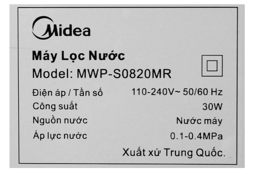 Máy lọc nước Midea MWP-S0820MR
