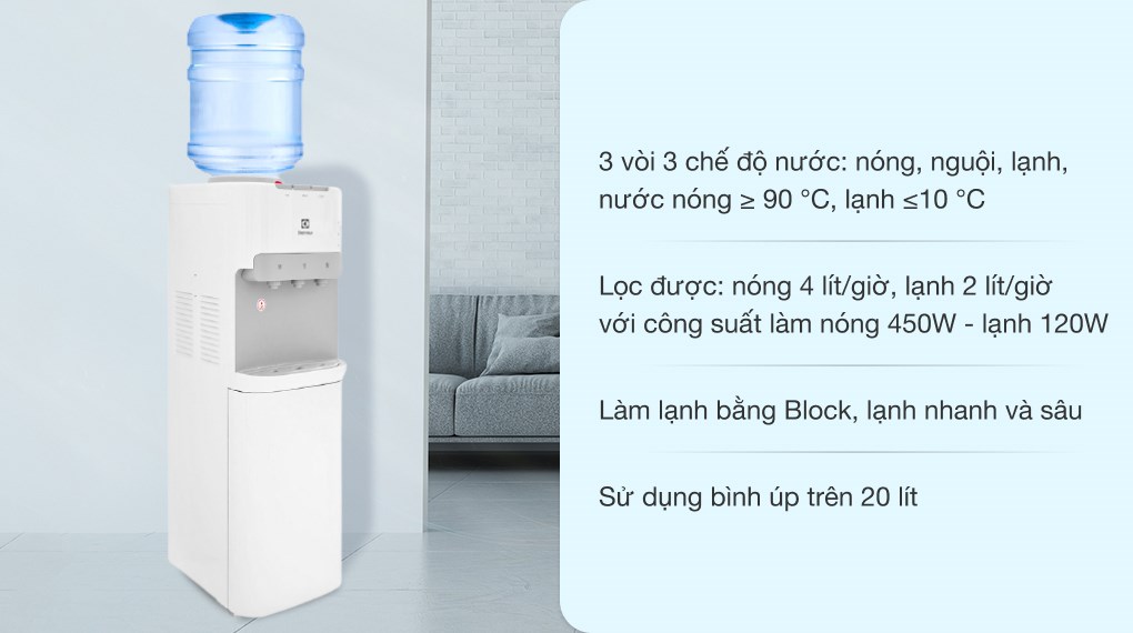 Cây nước 3 vòi Electrolux EQACF01TXWV- có tủ để đồ