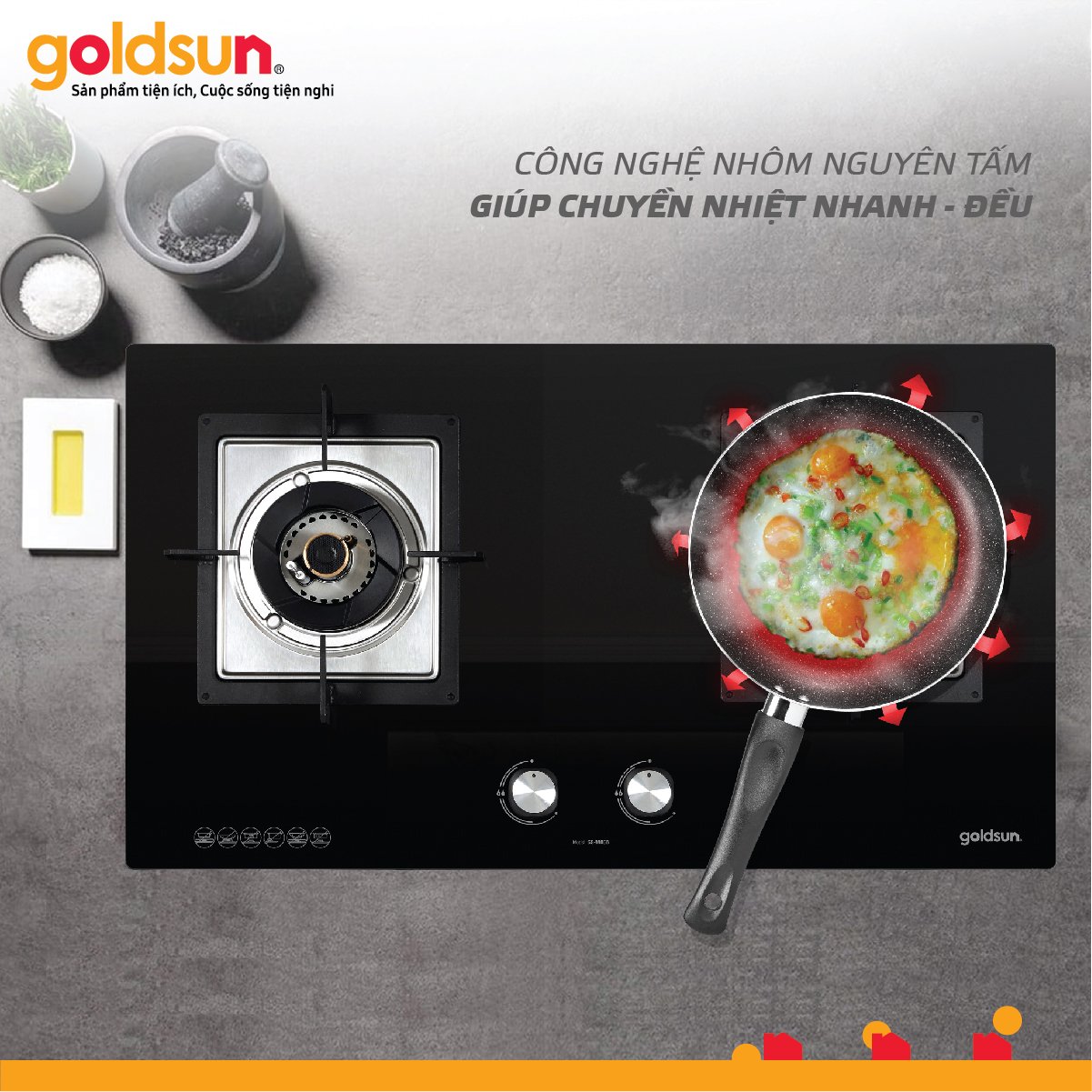 Chảo chống dính 24cm Goldsun GPA1200-24