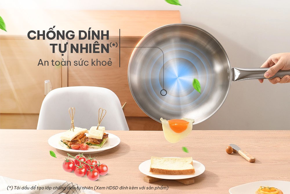 Chảo inox 3 lớp Sunhouse IN28M6
