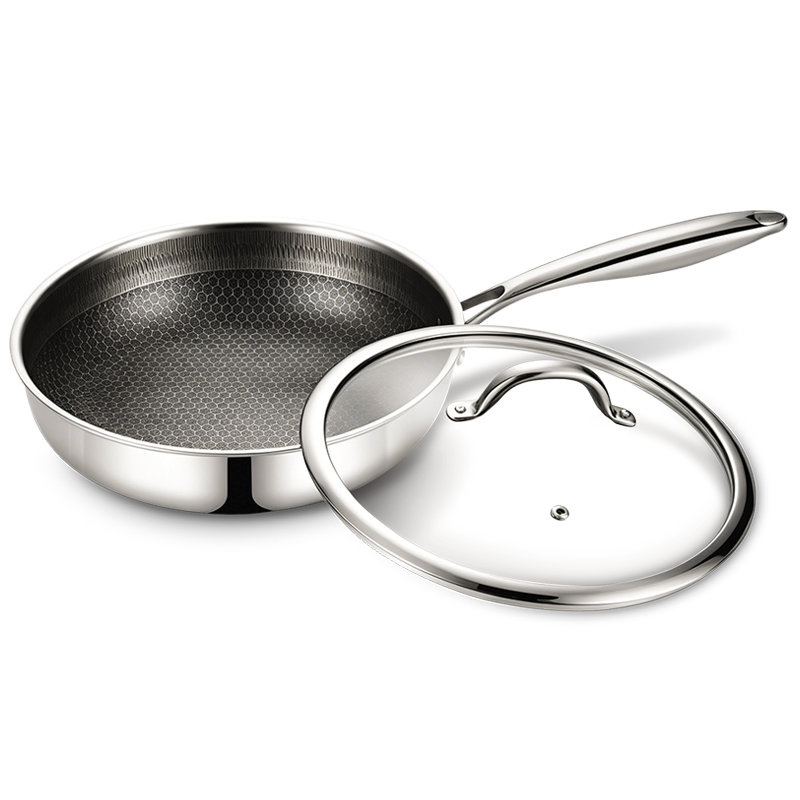 Chảo inox 304 liền khối ROLER RFP-1114SNS.26A ( có nắp)