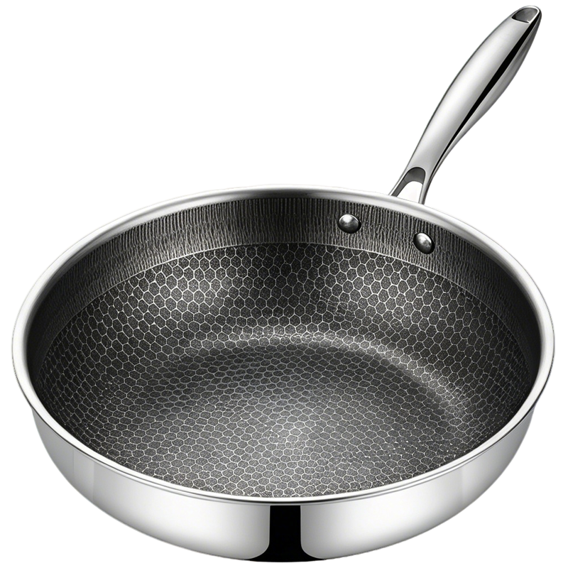 Chảo xào inox 304 cao cấp 3 lớp đáy liền ROLER RFP-1114SNS.26A ( size 26, có nắp)