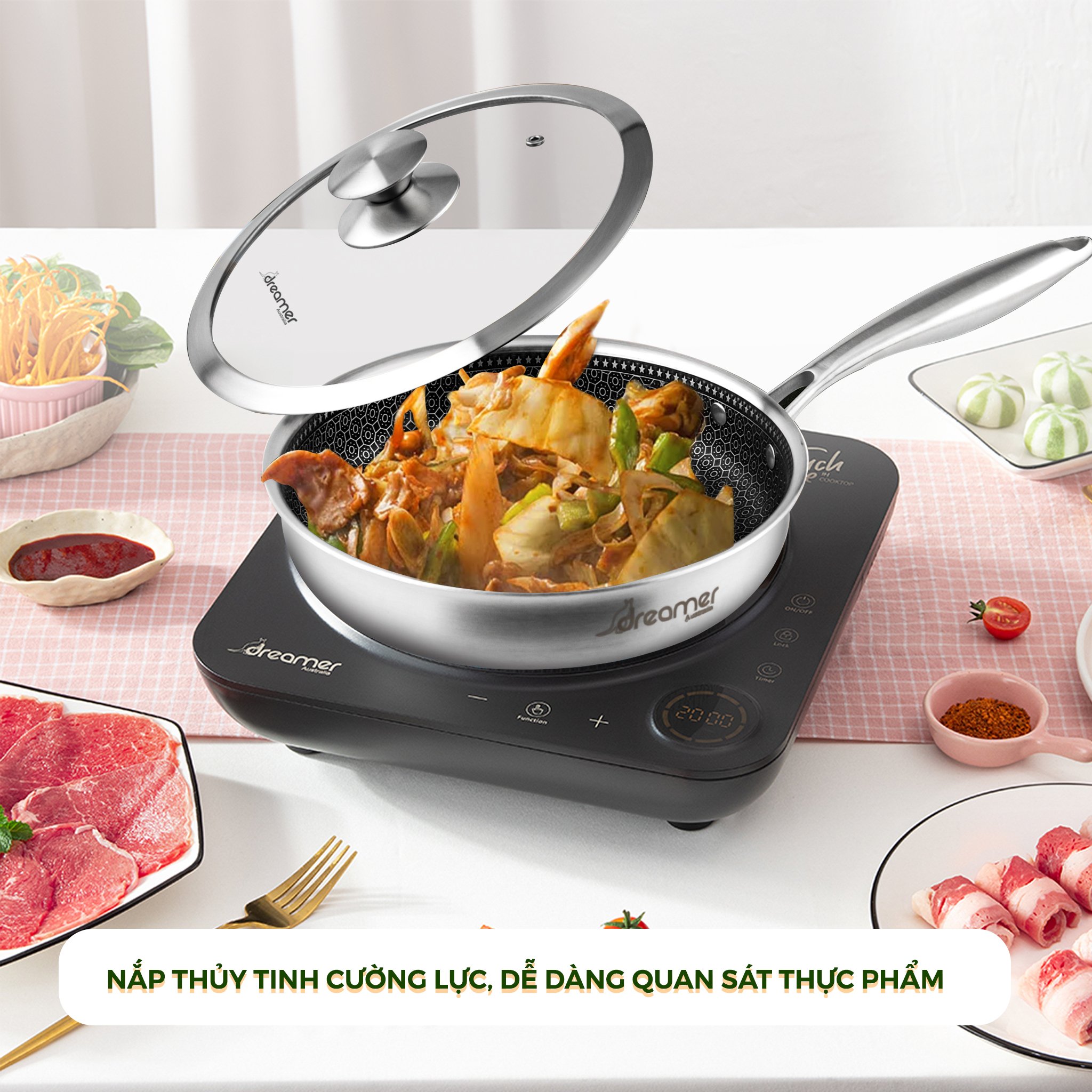 Chảo chống dính đáy từ DKW-NFL128B (28cm)