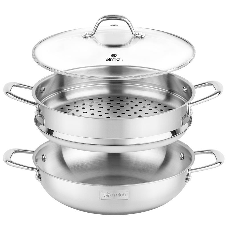 Chảo hấp inox liền khối 28cm Elmich Trimax Czech EL-3832