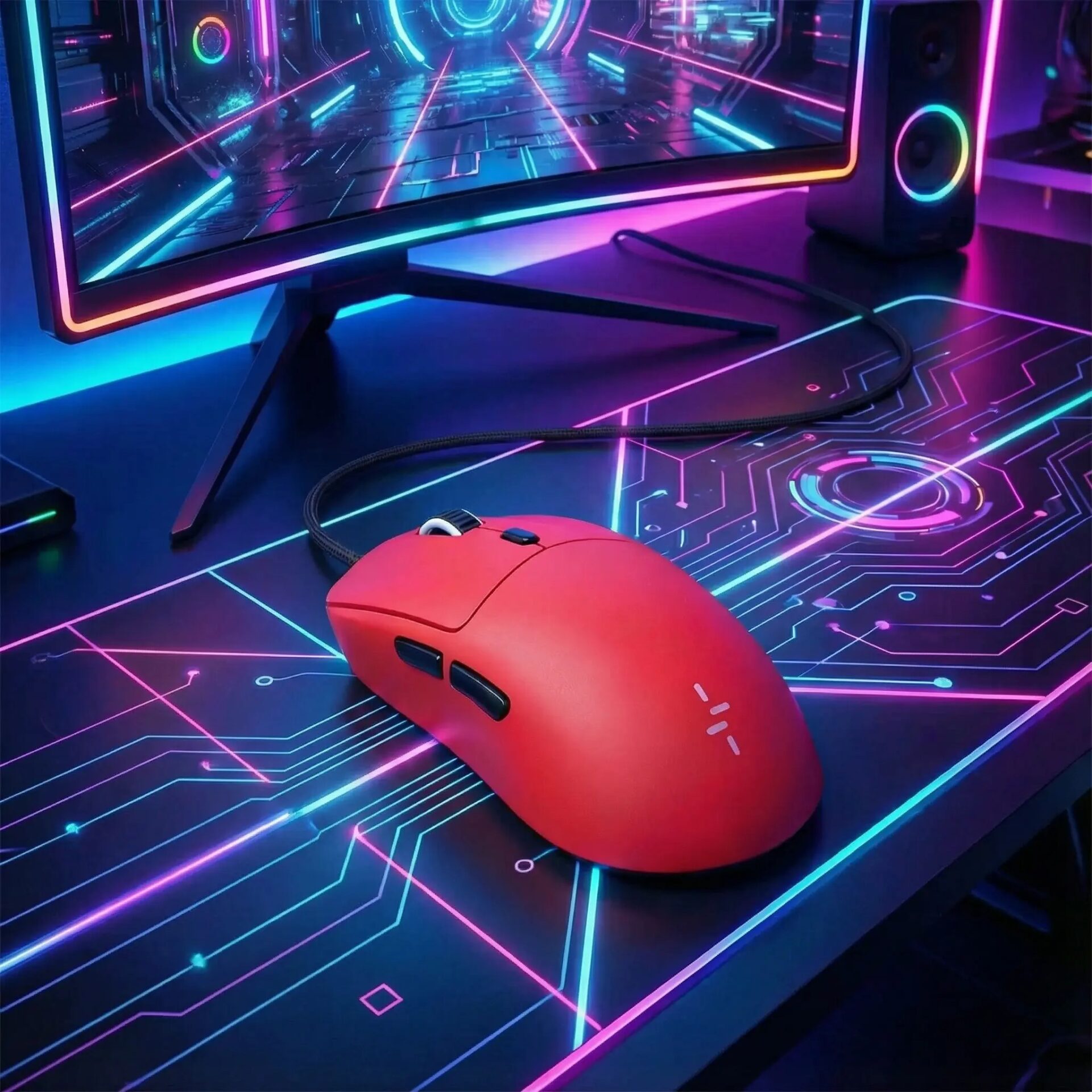 Chuột máy tính có dây Gaming Newmen GX9 , màu hồng
