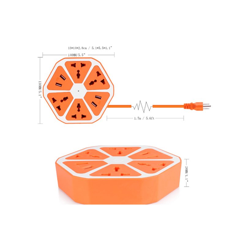Ổ cắm chia điện 4 cổng USB Hexagon Socket