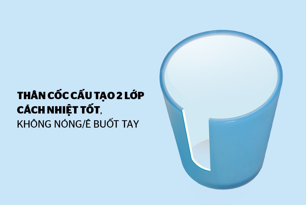 Cốc cách nhiệt 2 lớp Biozone 310ml xanh KB-CU310PB