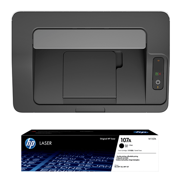 Combo Máy in HP Laser 107a (4ZB82A)+ thêm 01 Cartridge mực hp W1107A