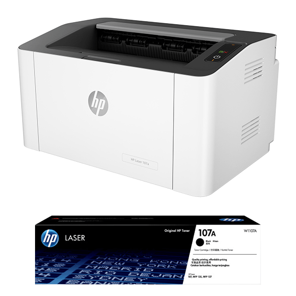 Combo Máy in HP Laser 107a (4ZB82A)+ thêm 01 Cartridge mực hp W1107A