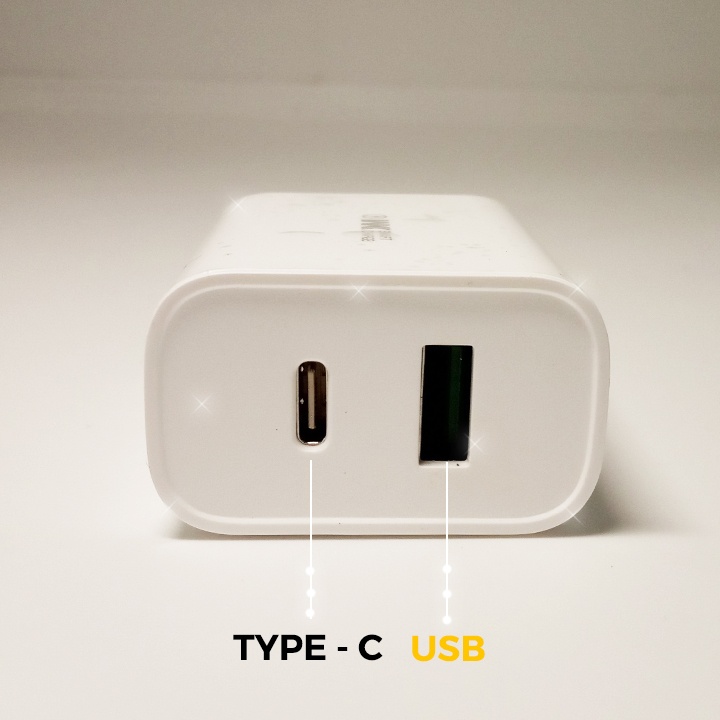 Củ sạc 2 cổng( USB và Type C) sạc nhanh WK WP-U72