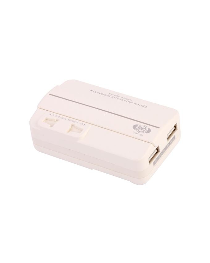 Củ sạc 4 in 1 UK, EU, US, AU, 2 cổng usb WK WP-U08 Universal