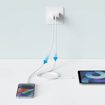 Củ sạc Anker 312 1C1A 20W (with USB-C Cable) Trắng (White) B2B_B2348