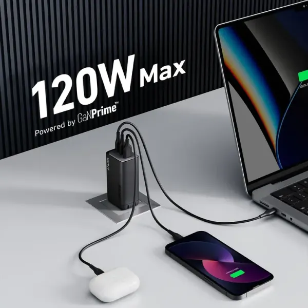 Củ sạc Anker 737 GaNPrime 2C1A 120W Đen (Black) B2C_A2148111