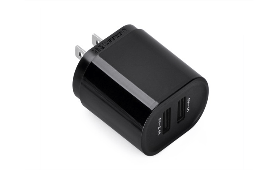 Củ sạc di động 2 cổng USB (17W/5V 3.4A) Ugreen UG-20383 (Màu đen EU)