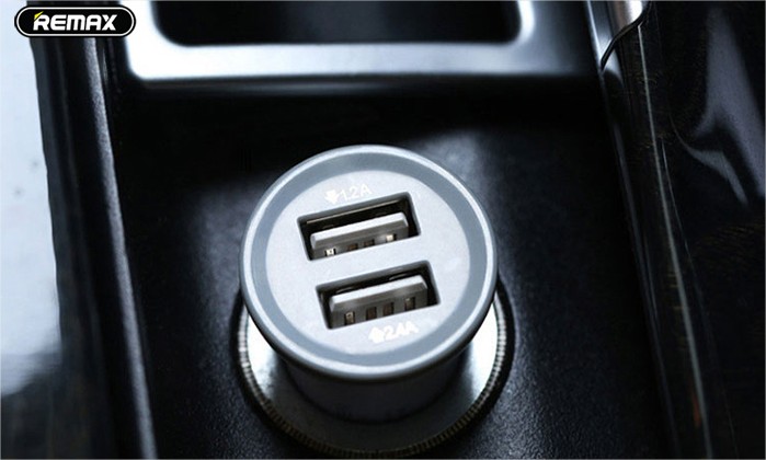 Củ sạc ô tô 2 cổng USB 2.1A Remax Jian CC - 201