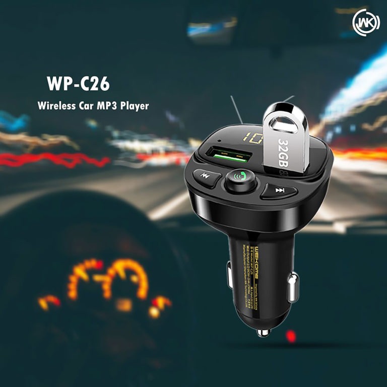 Củ sạc oto đa năng tích hợp thẻ nhớ và bluetooth player car WK WP-C26