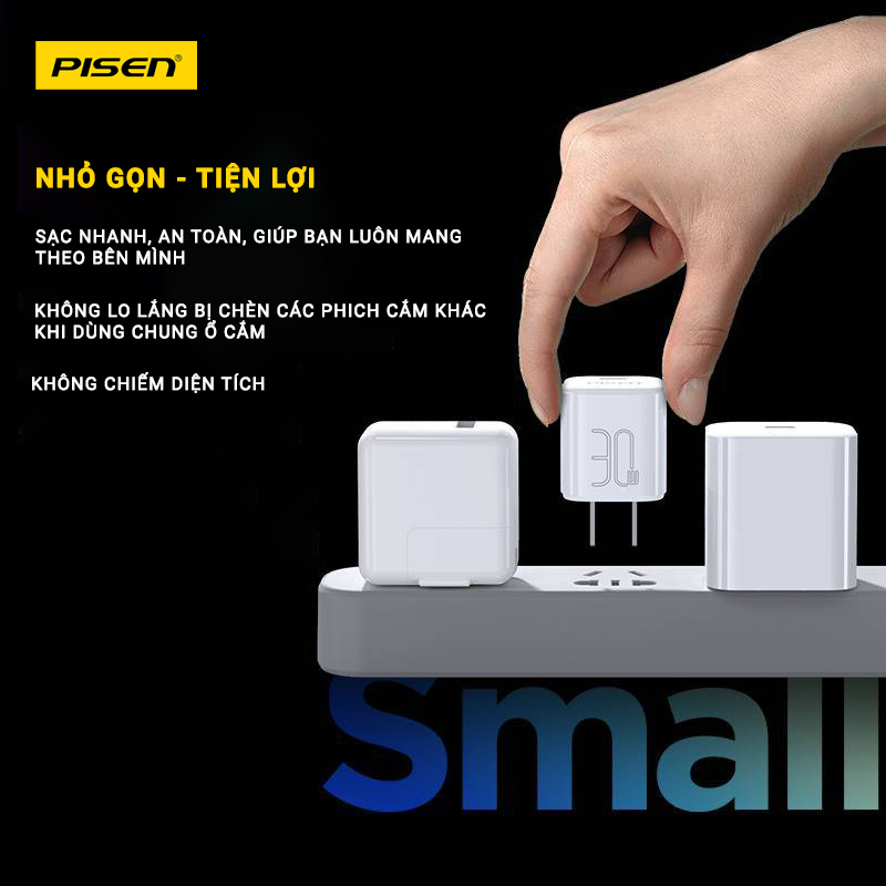 Củ sạc Pisen QUICK- Mr White Tiny USB-C 30W TS-C175(GLB)