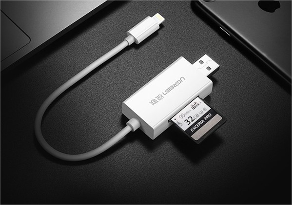 Đầu đọc thẻ nhớ SD / TF cho iPhone / iPad / iPod chuẩn MFi Ugreen 30612