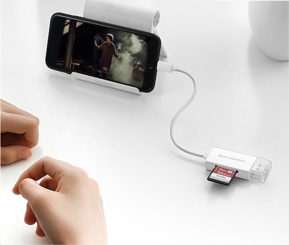 Đầu đọc thẻ nhớ SD / TF cho iPhone / iPad / iPod chuẩn MFi Ugreen 30612