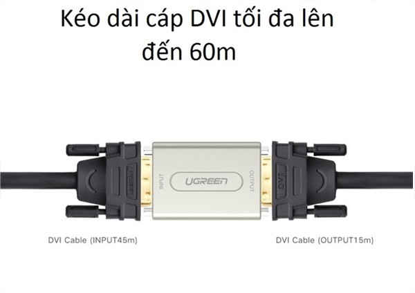 Đầu nối khuếch đại tín hiệu DVI to DVI 24+5 Ugreen UG-40266