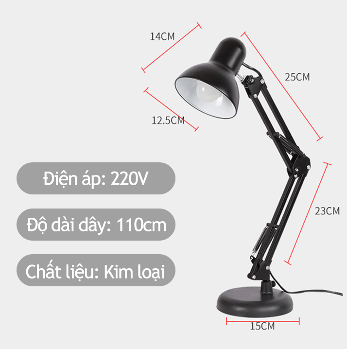 Đèn bàn chống cận Led Wright xoay 360 độ AT-1002 (811) kèm bóng đèn