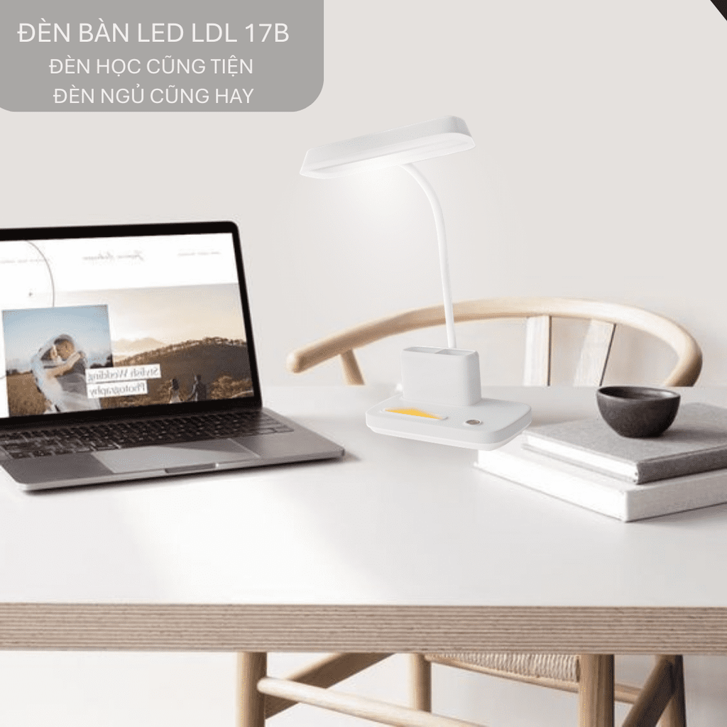 Đèn Bàn LED Cảm Ứng Điện Quang LDL17B 3 W (3W, Màu Trắng)