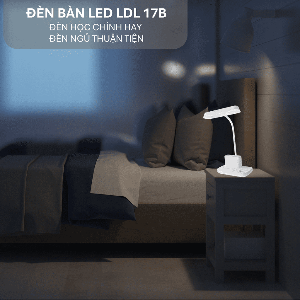 Đèn Bàn LED Cảm Ứng Điện Quang LDL17B 3 W (3W, Màu Trắng)