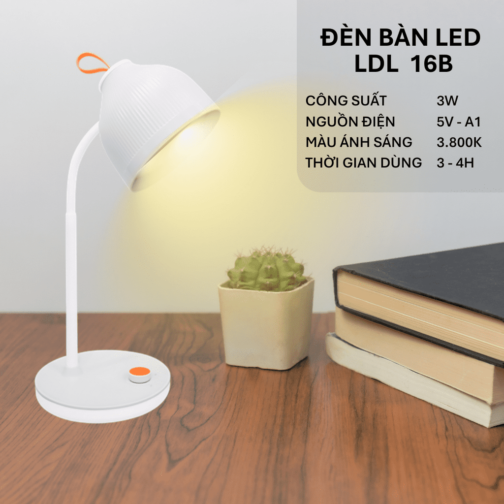 Đèn Bàn LED Điện Quang LDL16B 3 W (3W, Màu Trắng)