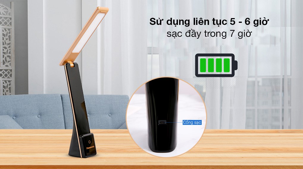 Đèn bàn Panasonic LED Desk Stand 5w HHGLT0339B88L màu đen