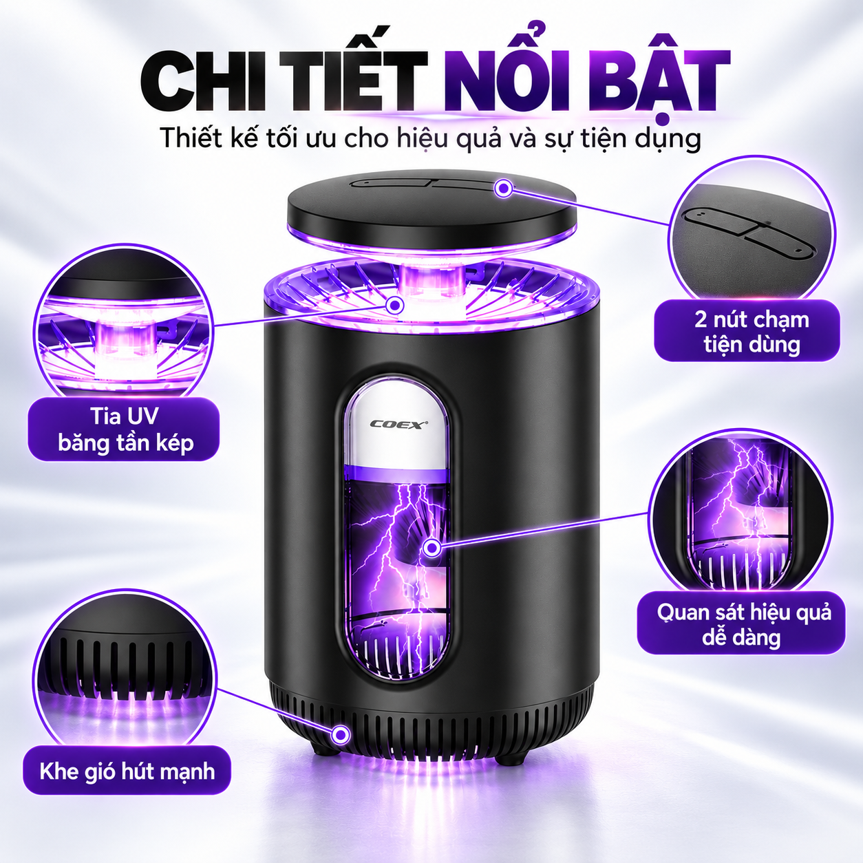 Đèn diệt muỗi thông minh COEX CMS-1003A