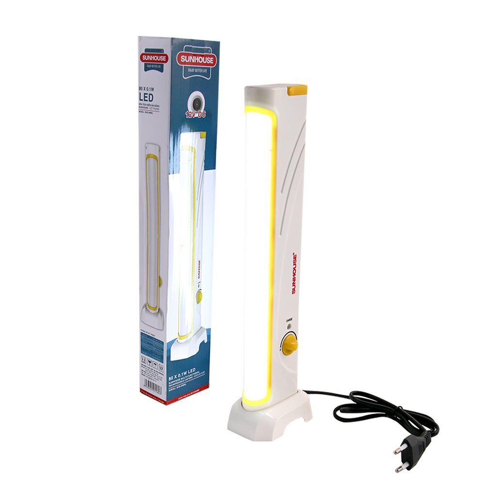 Đèn tích điện đa năng Sunhouse SHE-8080L trung, trắng vàng