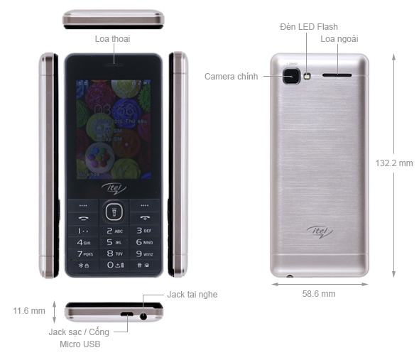 Điện thoại Itel it5311 Champagne Gold