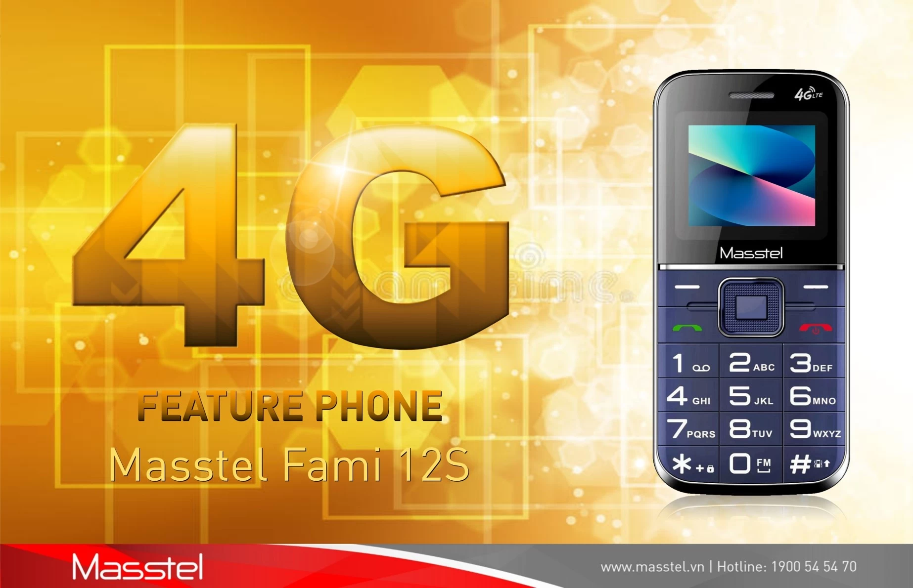 Điện thoại Masstel Fami 12S 4G Đen (Black)