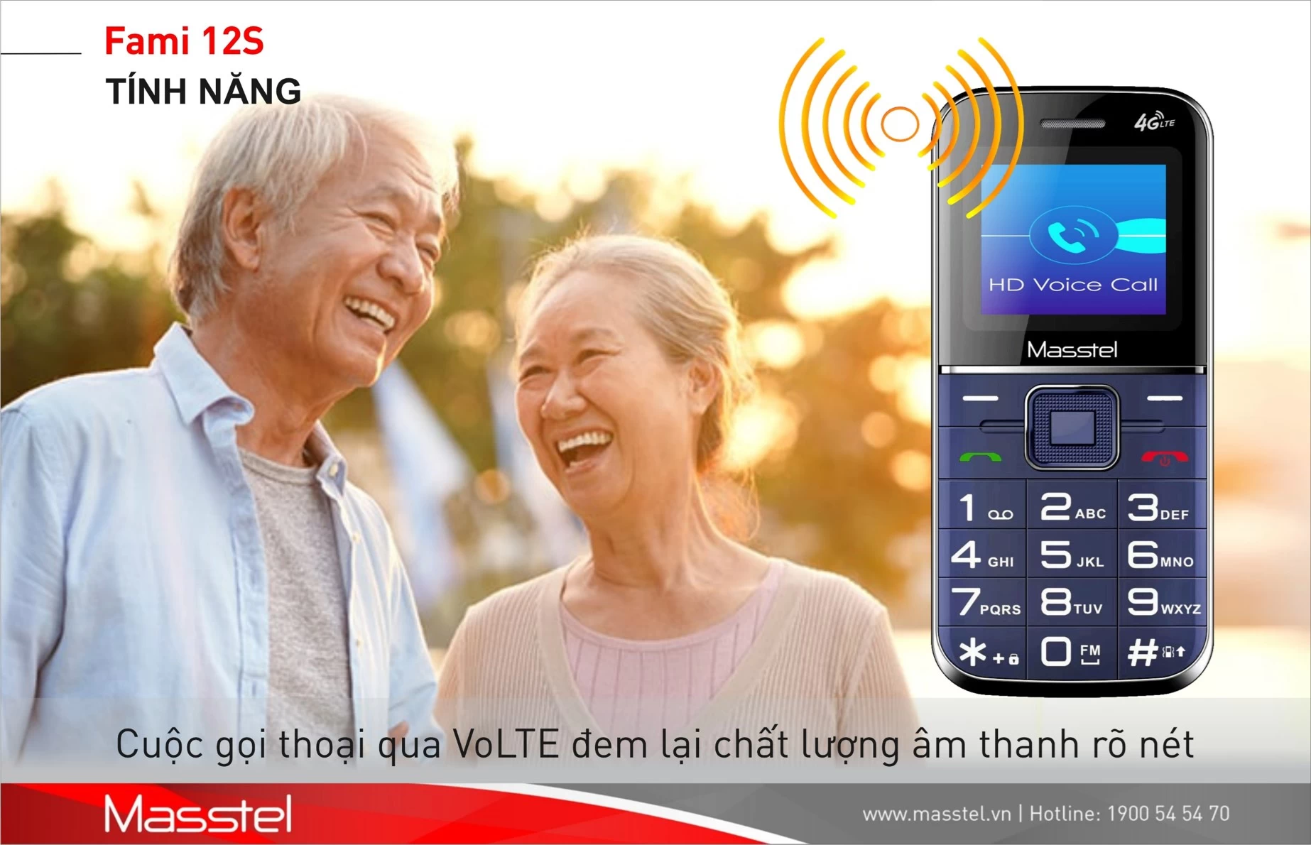 Điện thoại Masstel Fami 12S 4G Xanh (Blue)