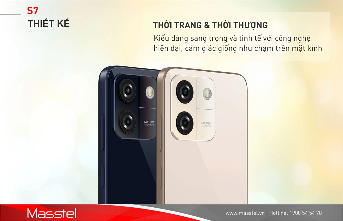 Điện thoại Masstel S7 4GB+128GB màu vàng (Gold)