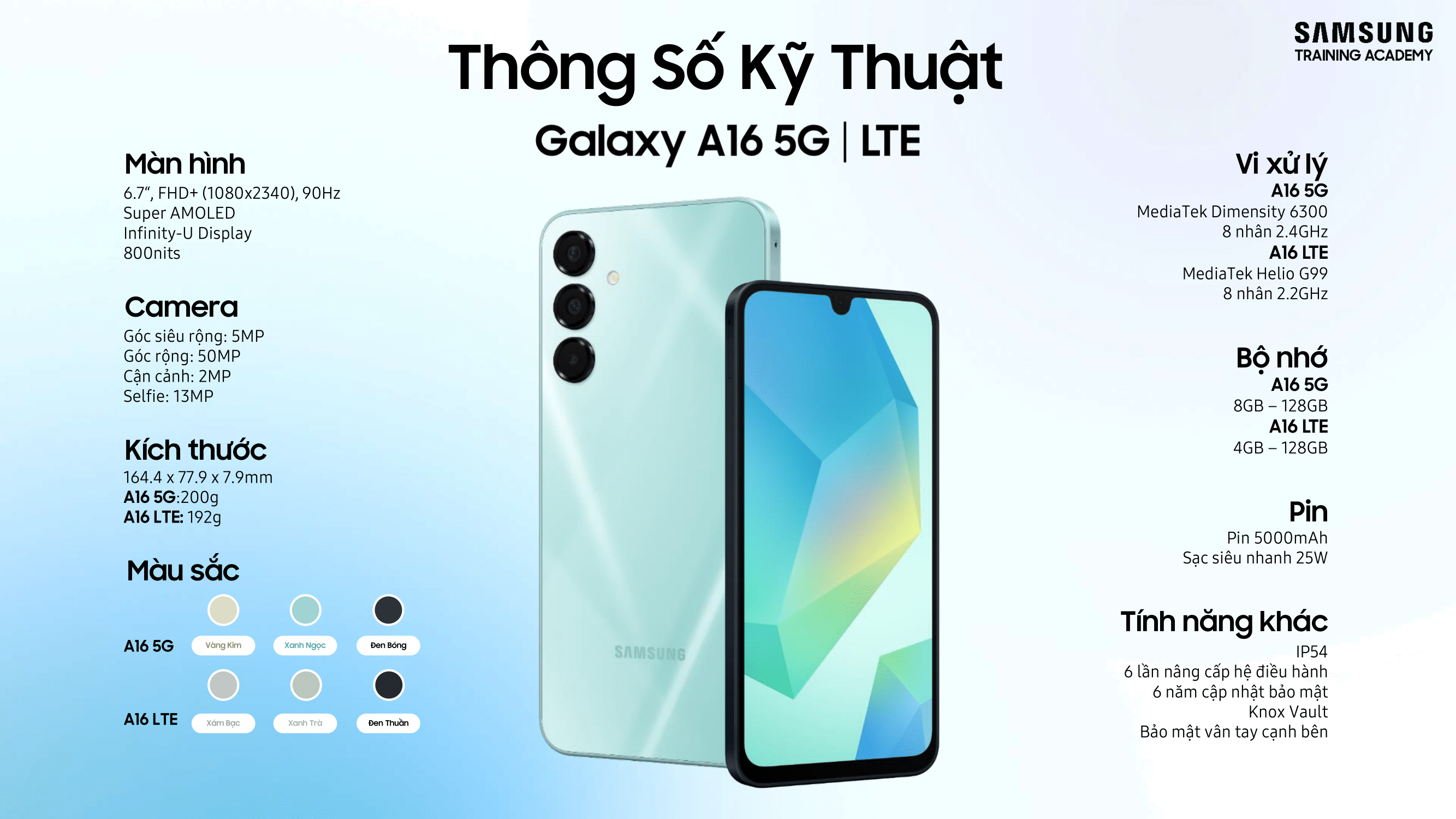 Điện thoại Samsung Galaxy A16 5G A166P (8+128G) Đen