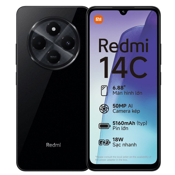 Điện thoại Xiaomi Redmi 14C (4+128GB) Đen