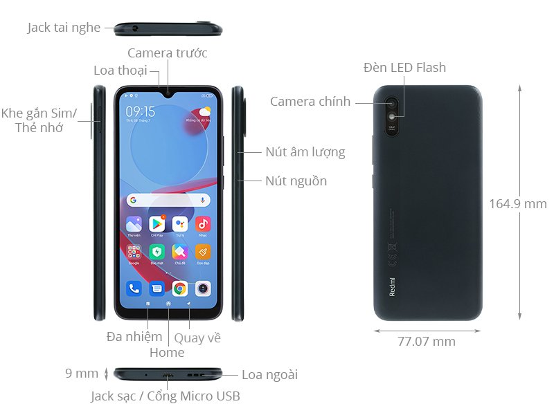 Điện thoại Xiaomi REDMI 9A (2+32) Xanh dương