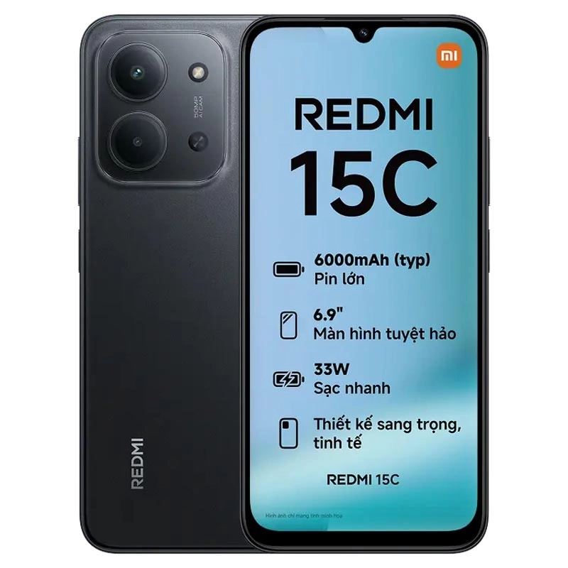 Điện thoại Xiaomi Redmi Note 15C (4+128GB) Đen