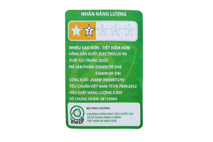 Điều hòa 1 chiều Electrolux ESM09CRF-D2 9000BTU