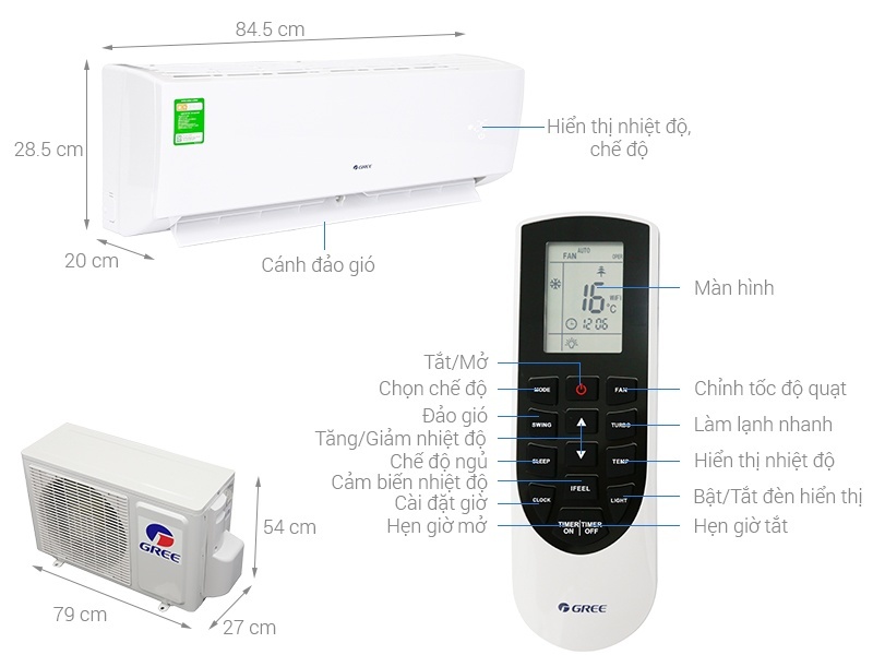 Điều hòa 1 chiều Gree GWC12QC-K3NNC2H - 12000BTU