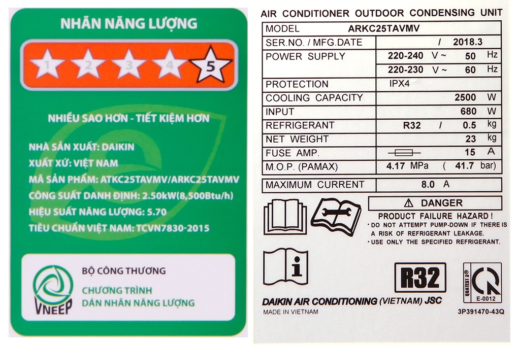 Điều hòa 1 chiều Inverter Daikin ATKC25TAVMV-9.000BTU