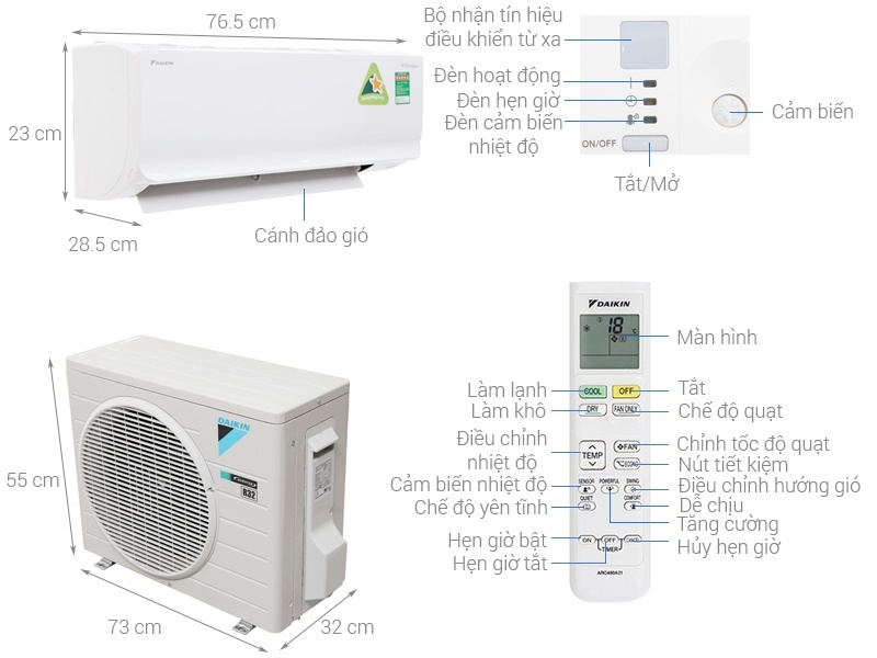 Điều hòa 1 chiều Inverter Daikin ATKC35RVMV-12.000BTU