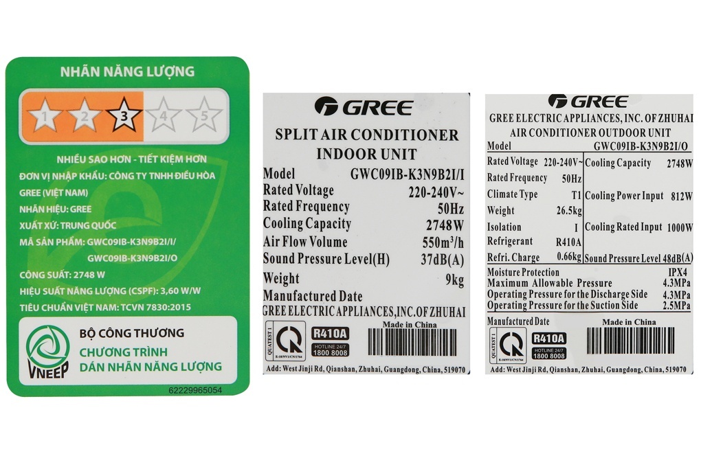 Điều hòa Gree 1 Chiều 1HP-9.000BTU GWC09IB-K3N9B2I
