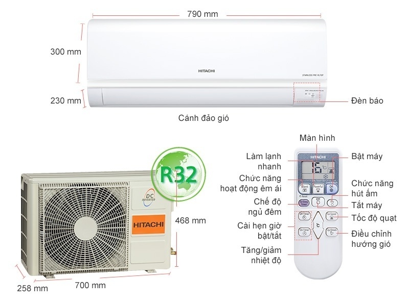 Điều hòa HITACHI 1 chiều Inverter 17000BTU RAS-X18CGV