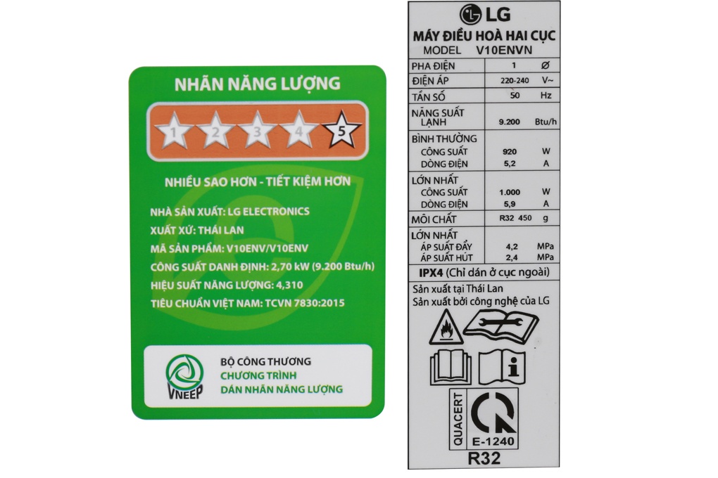Điều hòa 1 chiều Inverter LG V10ENV 9.200BTU Dual Cool