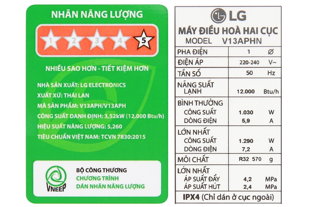 Điều hòa LG Inverter 1 chiều 12000BTU (1.5HP) V13APH DUALCOOL