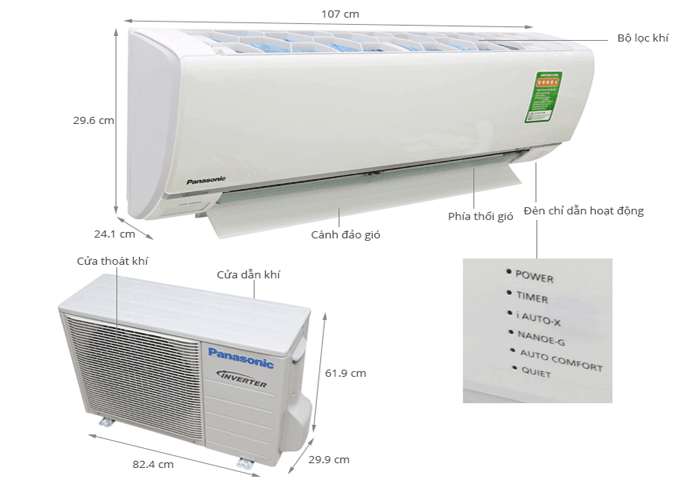 Điều hòa 1 chiều Inverter Panasonic U18SKH-8 - 18.000BTU