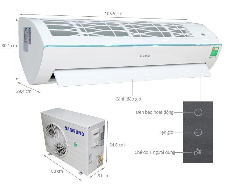 Điều hòa 1 chiều Inverter Samsung AR24KVFSBWKNSV - 24.000BTU