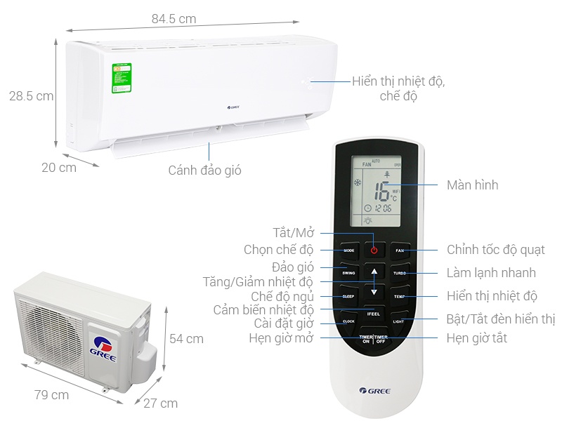 Điều hòa 2 chiều Gree GWH18QD-K3NNC2D - 18.000BTU